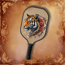 Steampunk Tiger mit Rose Illustration.