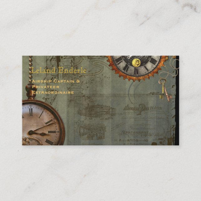 Steampunk Time Machine Business Visitenkarten Visitenkarte (Vorderseite)