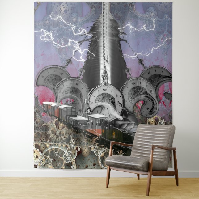 Steampunk-Time-Machine-Tapestry Wandteppich (Beispiel)