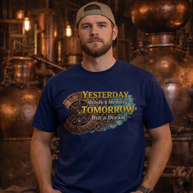 Steampunk Time Machine - Yesterday & Tomorrow Navy T-Shirt (Von Creator hochgeladen)
