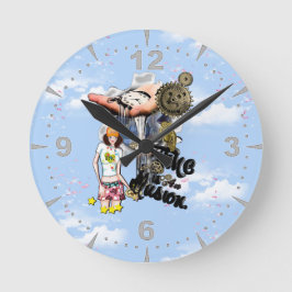 Steampunk Timeless Wedding Party Karten & Geschenk Runde Wanduhr
