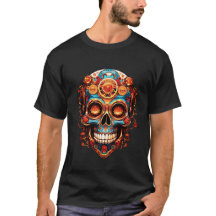 Steampunk-Totenkopf-Design auf einem schwarzen Kur