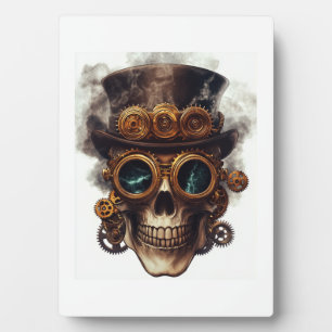 Steampunk-Totenkopf-Maschine Fotoplatte