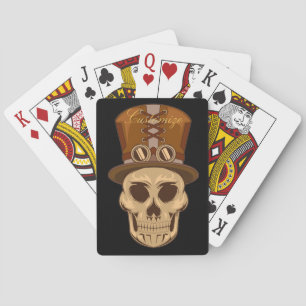 Steampunk-Totenkopf mit Zylinder Thunder_Cove Spielkarten