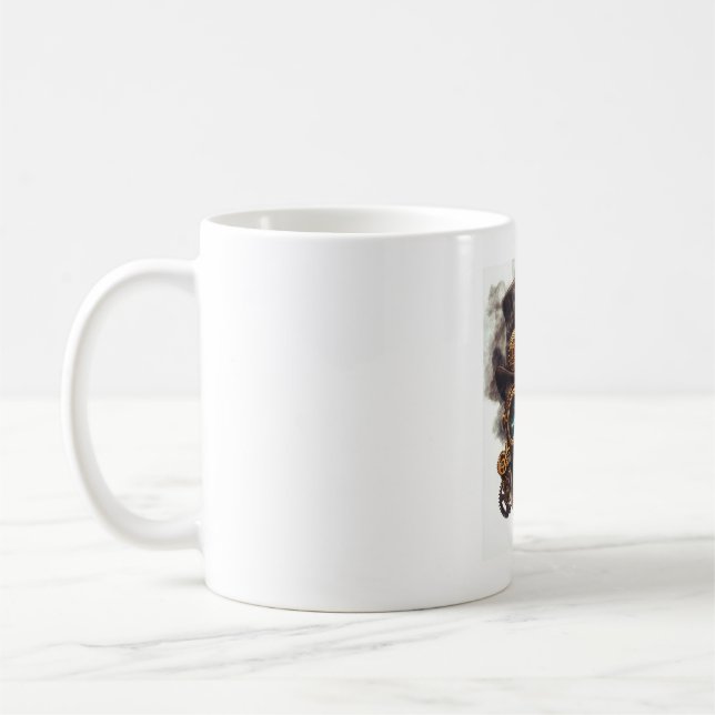 Steampunk-Totenkopfmotor Kaffeetasse (Links)