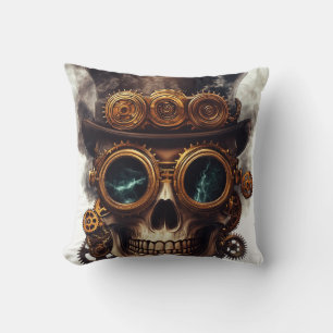 Steampunk-Totenkopfmotor Kissen