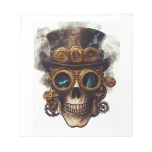 Steampunk-Totenkopfmotor Notizblock