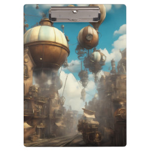 Steampunk Town Klemmbrett