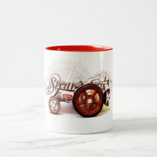 Steampunk Traktor-Schicksals-Geschenke Zweifarbige Tasse