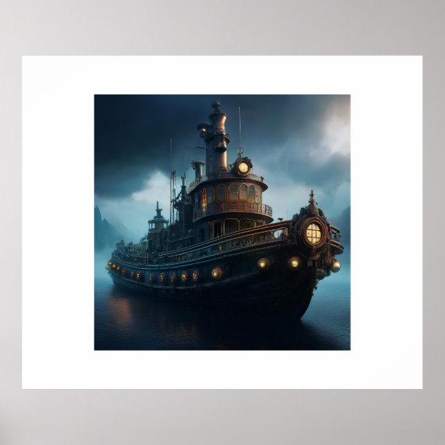 Steampunk Tug Boat Poster (Vorne)