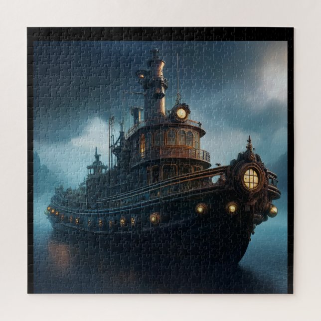 Steampunk Tugboat On A Cloudy Day Mousepad (Vertikal)