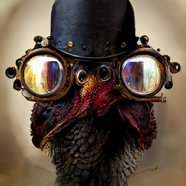 Steampunk Turkey in Top Hat mit Goggles Lendenkissen (Von Creator hochgeladen)