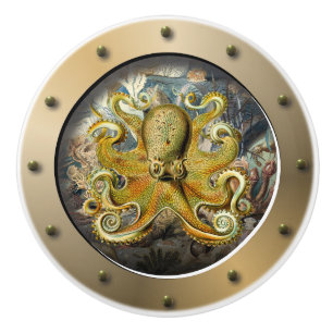 Steampunk U-Boot Porthole Octopus Keramikknauf
