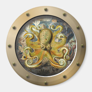 Steampunk U-Boot Porthole Octopus Magnet