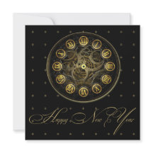 Steampunk Uhr-Silvester-Party Einladung