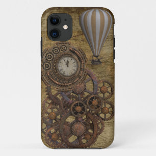 Steampunk-Uhr und Heißluftballon Case-Mate iPhone Hülle