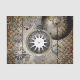 Steampunk, Uhren und Gänge Seidenpapier