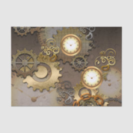 Steampunk, Uhren und Gänge Seidenpapier