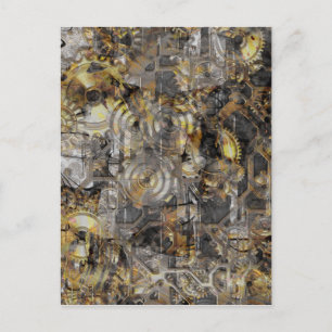 Steampunk-Uhrengeere Postkarte