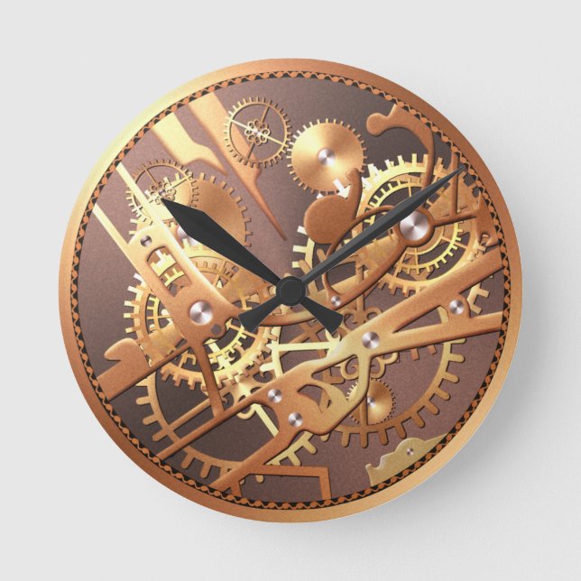 steampunk Uhrgänge Runde Wanduhr (Vorderseite)