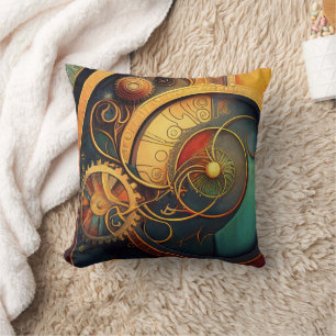 Steampunk-Uhrwerk-Abstraktes Design Kissen