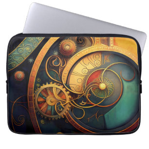 Steampunk-Uhrwerk-Abstraktes Design Laptopschutzhülle
