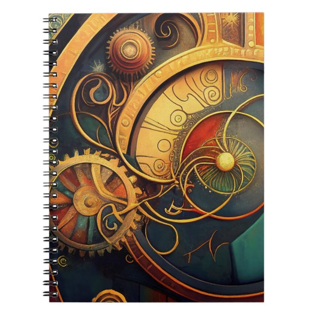 Steampunk-Uhrwerk-Abstraktes Design Notizblock (Vorderseite)