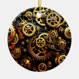 Steampunk-Uhrwerk Gears 1004 Keramik Ornament