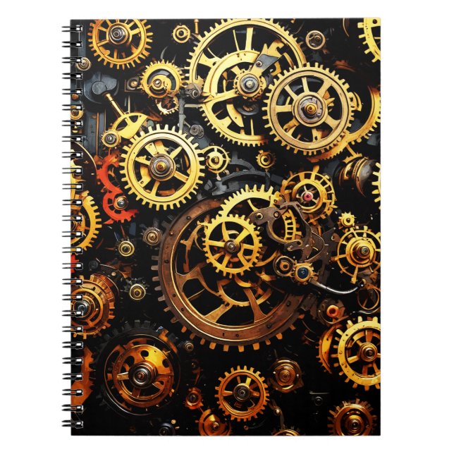 Steampunk-Uhrwerk Gears 1004 Notizblock (Vorderseite)