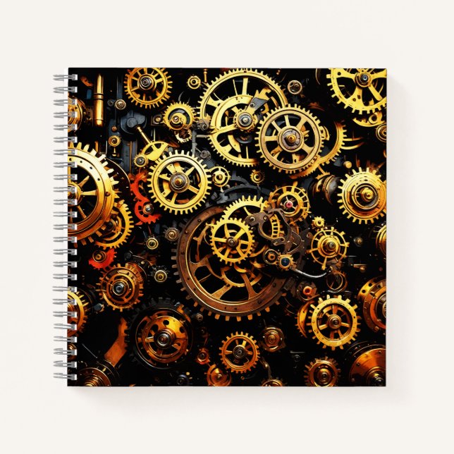 Steampunk-Uhrwerk Gears 1004 Notizbuch (Vorderseite)