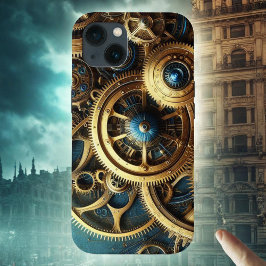 Steampunk-Uhrwerk Gold und Aquamarin Case-Mate iPhone Hülle