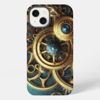 Steampunk Uhrwerk Gold und Türkis