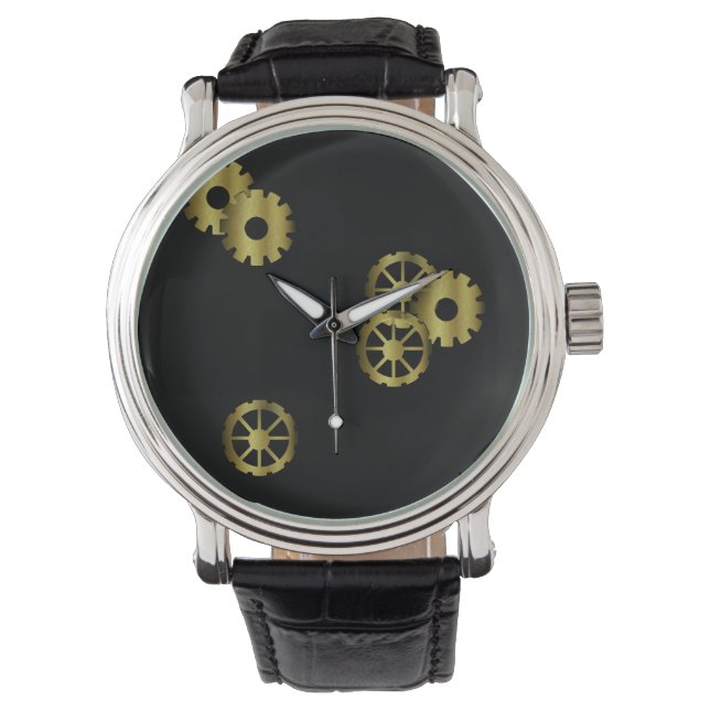 Steampunk Uhrwerk Männerüberwachung Armbanduhr (Vorderseite)