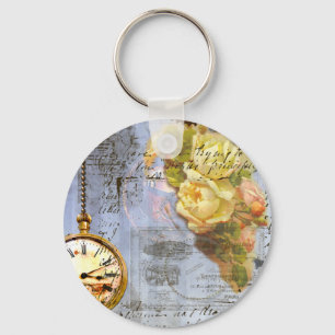 Steampunk und Gelbe Rosen Schlüsselanhänger