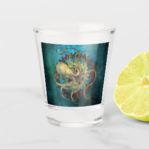 Steampunk- und Uhrwerk Schnapsglas