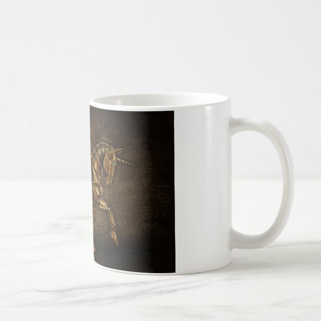 Steampunk Unicorn-Damast-Tasse Tasse (Rechts)
