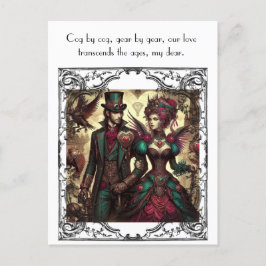 Steampunk Valentine Postkarte