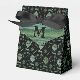 Steampunk Verdigris Balloons Monogram Geschenkschachtel