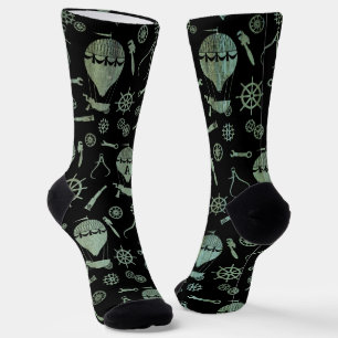 Steampunk Verdigris Balloons Subtil Mit Monogramm Socken