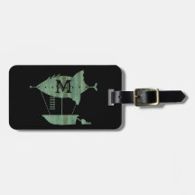 Steampunk Verdigris Bronze Airship Custom Monogram