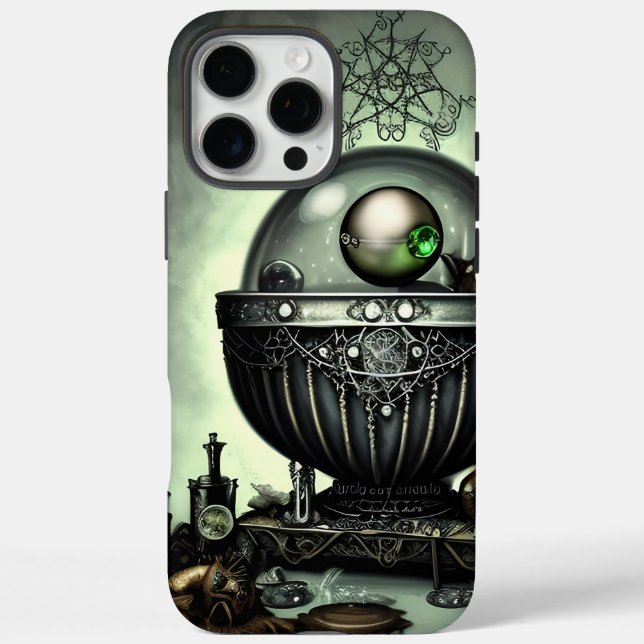 Steampunk-Verzierte Kauldron- und Magiegegenstände iPhone 16 Pro Max Hülle (Rückseite)