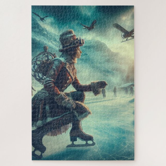 Steampunk Victorian Fantasy Winter Messenger (Vertikal)