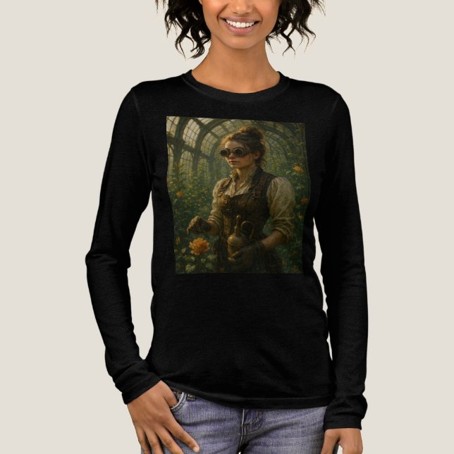 Steampunk Victorian Gardener Art Tri-Blend Shirt (Vorderseite)