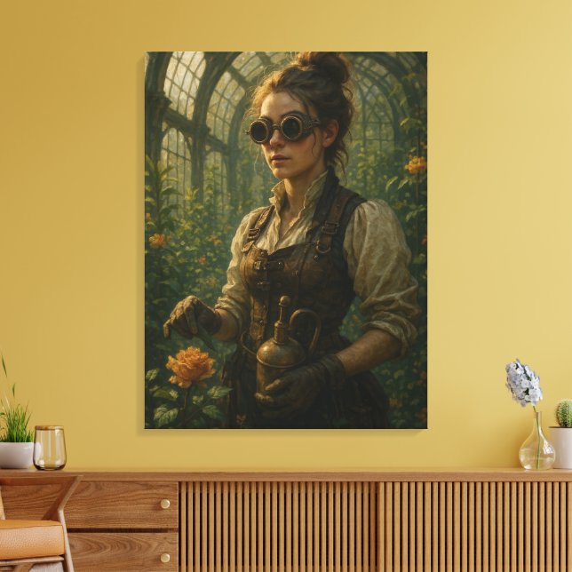 Steampunk-Victorian-Gärtner-Kunst Leinwanddruck (Insitu (Wohnzimmer))