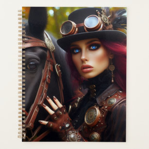 Steampunk Victorian Lady Dark Rider