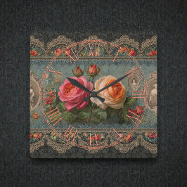 Steampunk Victorian Wall Clock Quadratische Wanduhr