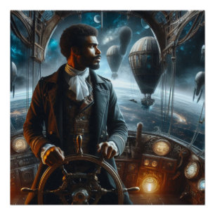 Steampunk-Victorian-Weltraum-Luft-Kapitän Poster