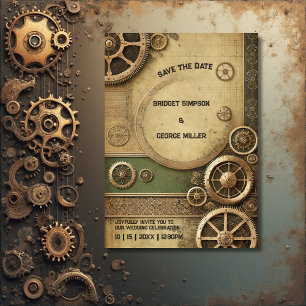 Steampunk-Victorian-Zahnrad-Hochzeit - Termin vorm Einladung