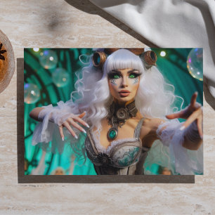 Steampunk-Victorian-Zukunftstänzerin Seidenpapier