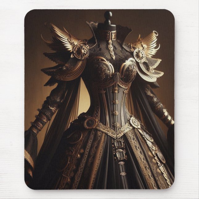 Steampunk Viktorianisch Black and Gold Empress Gow Mousepad (Vorne)